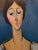 Peaceful Moment - Oil on Canvas Board with mdf core 18x24" in the style of Modigliani
