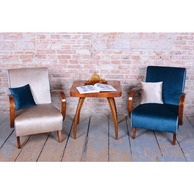 Art Deco Armchairs attributed to J. Halabala for Up Závody, Czech, 1940s, Set of 2 For Sale - Image 4 of 18