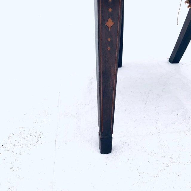 Duncan Phyfe Antique Duncan Phyfe Dining Chair Carved Mahogany/Inlay Design For Sale - Image 4 of 12