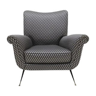 Mid-Century Armchair in Serpentino Fabric by Gigi Radice For Sale