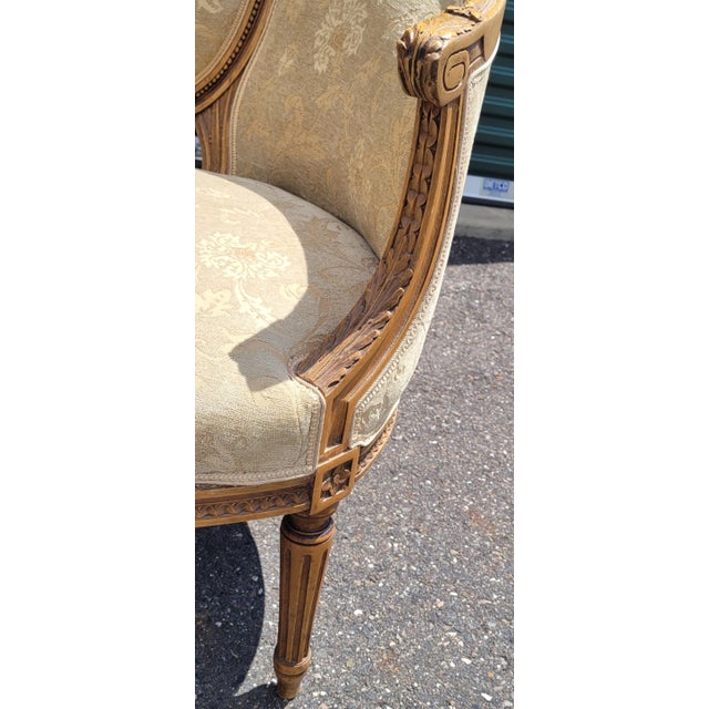 Wood Fine Antique French Curved Side Settee For Sale - Image 7 of 10