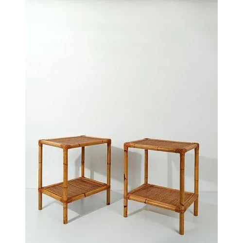 Italian Nightstands in Bamboo, Rattan and Wicker, 1970s, Set of 2 For Sale - Image 10 of 18
