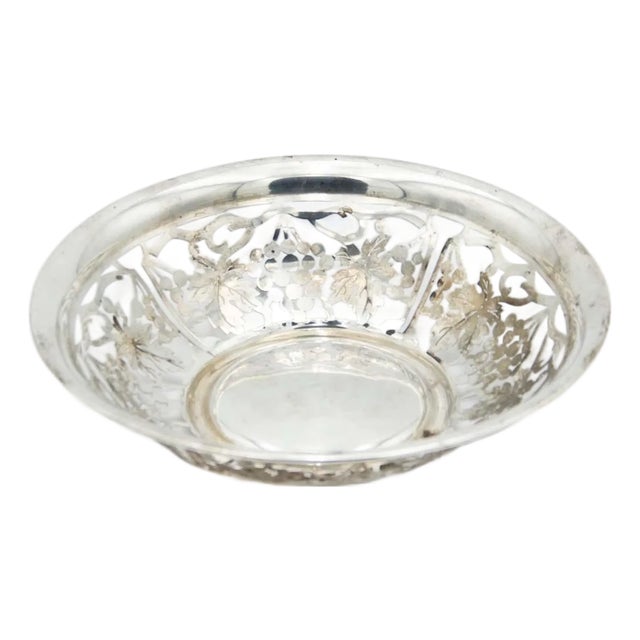 Circular Silver Fruit Bowl For Sale