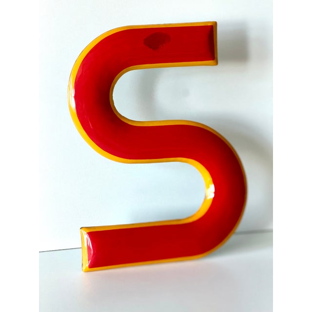 Industrial Enamel Letter S, 1960 For Sale - Image 4 of 11