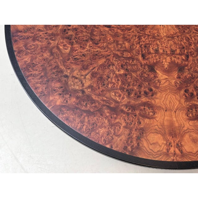 Round Dining Table in Thuja Root Veneer and Steel, 1980s For Sale - Image 11 of 16