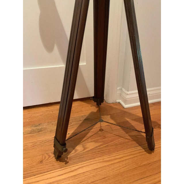 Rustic Telescope with Adjustable Wooden Legs and Patinated Brass Hardware For Sale - Image 3 of 13