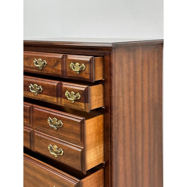Vintage Tallboy Dresser American Drew Five Drawer Highboy Bedroom Chest For Sale - Image 14 of 18