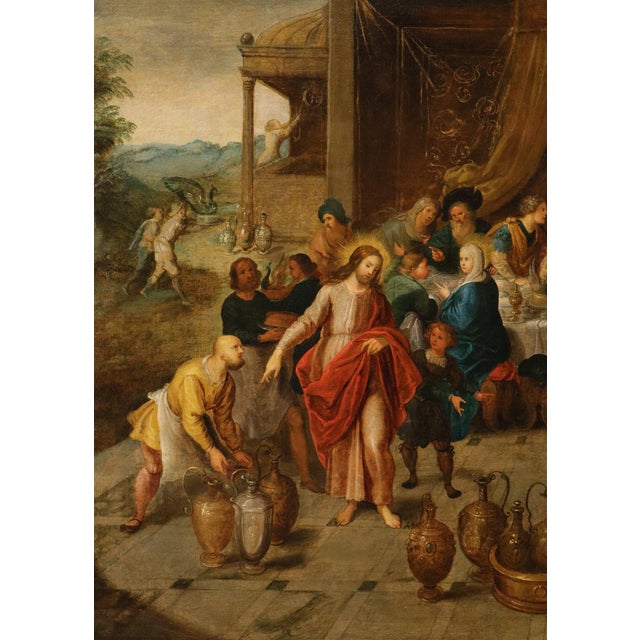 After Frans Francken II, The Wedding at Cana, 17th Century, Oil Painting on Canvas, Framed For Sale - Image 9 of 15