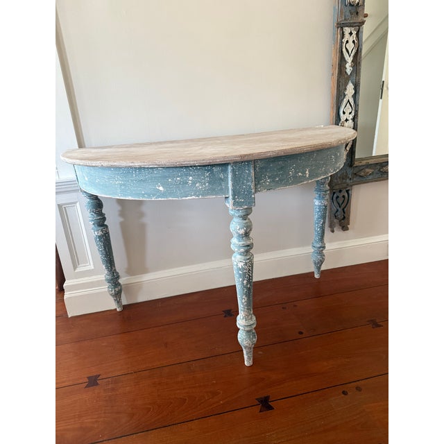 Mid 19th Century Mid 1800s Antique French Demilune Pair For Sale - Image 5 of 5