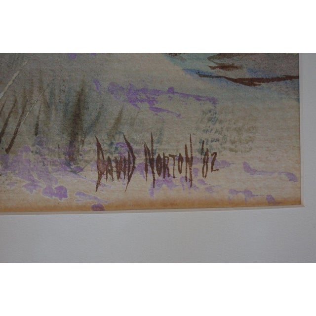 1980s Seascape Watercolor Paintings Signed David Norton, Framed - Set of 2 For Sale - Image 9 of 11