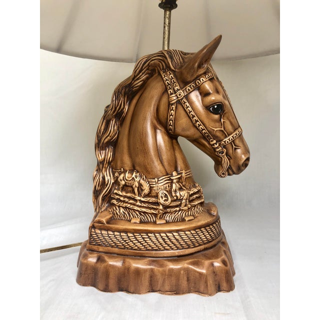 Ceramic Horse Lamp W/Shade Chairish