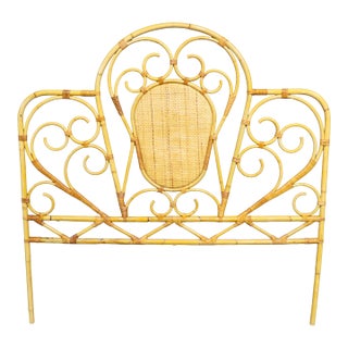 Mid Century Style Bamboo Double Headboard For Sale