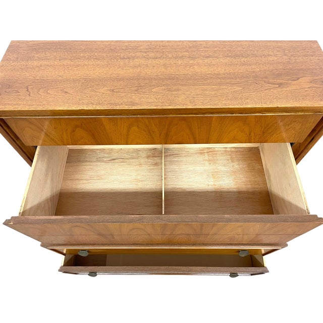 Brown Vintage Mid Century Modern Dixie Highboy Dresser Chest For Sale - Image 8 of 10