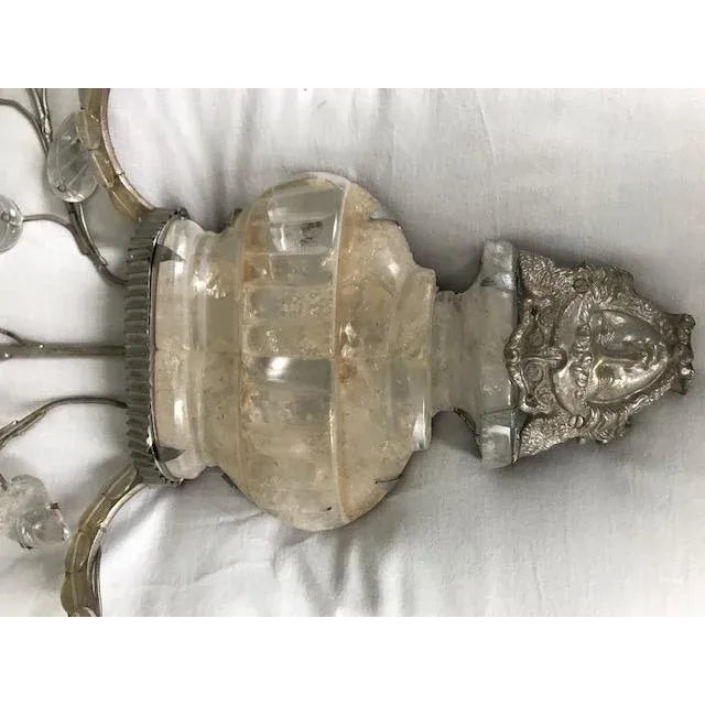 1900s Vintage Rock Crystal Wall Sconces- A Pair For Sale - Image 4 of 9