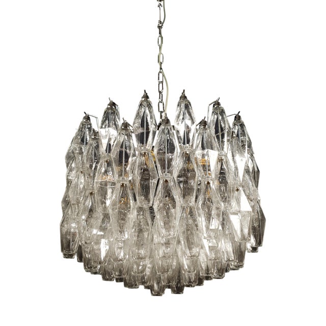Vintage Polyhedron Murano Glass Chandelier in the style of Venini, Venice, Italy, 1960s For Sale