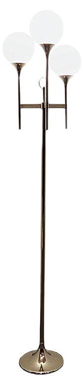 Vintage Chrome Trumpet Floor Lamp by Gaetano Sciolari, 1970s , Italy