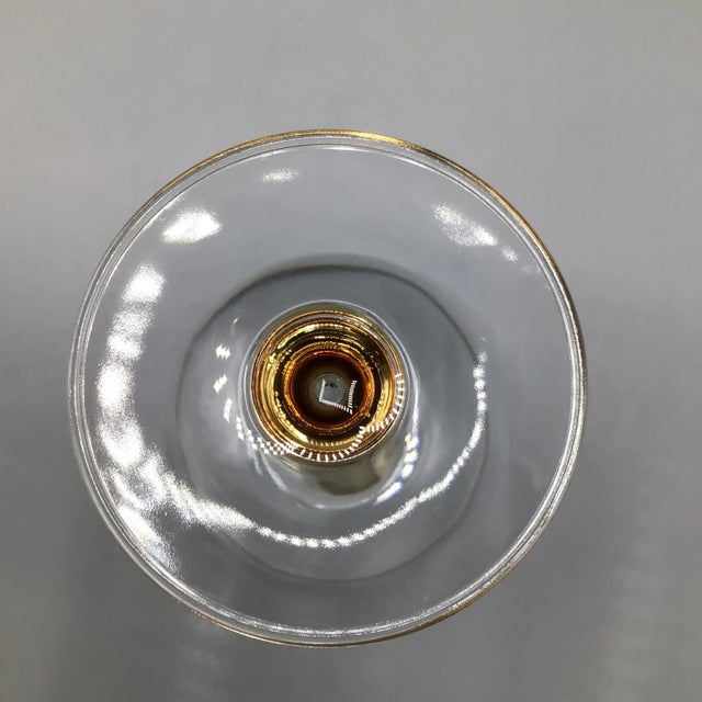 Glass Versailles Gold Stem Wine Glasses With Gold Rim by Colony - Set of 11 For Sale - Image 7 of 13