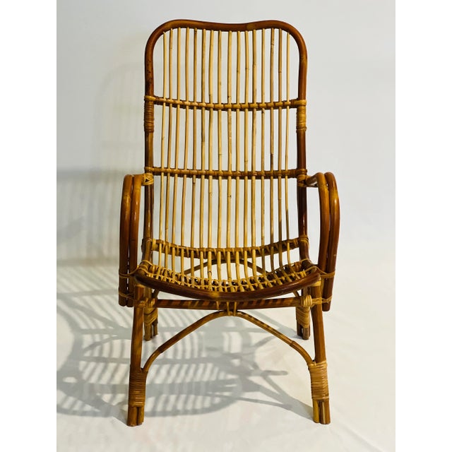 Vintage Albini style bamboo and rattan child's lounge chair. Adorable chair with classic boho chic vibes perfect for your...