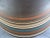 1970s Israel Rina Peleg Style Blue & Brown Striped Studio Art Pottery Salad Bowl For Sale - Image 9 of 11