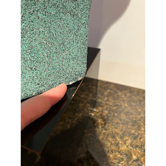 Mid-Century Modern 1980s Postmodern Memphis Figurative Teal Couple Sculpture For Sale - Image 3 of 12