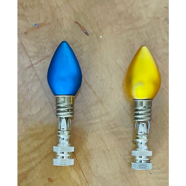 1960s 1960s Cute Glass Mini Bulbs Lamp Finials - a Pair For Sale - Image 5 of 5