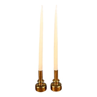 Vintage Scandinavian Modern Brass Candlesticks by Hans-Agne Jakobsson - Nib For Sale
