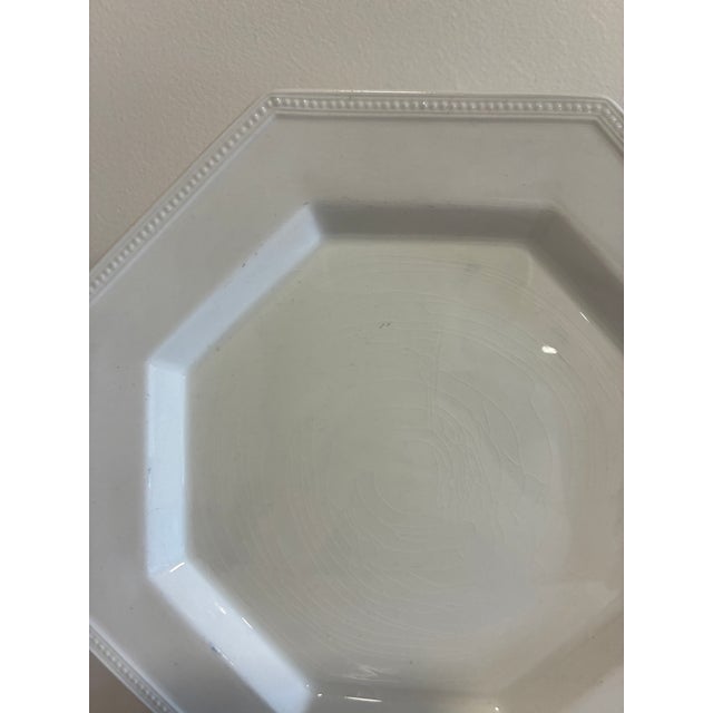 Johnson Brothers Vintage Johnson Bros "Heritage" White Ironstone Octagonal Dinner Plates, Set of 2 – England For Sale - Image 4 of 9