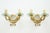Mid-Century Modern French Gilt-Bronze and Glass Sconces with Central Mirrors, 1940, Set of 2 For Sale - Image 3 of 10
