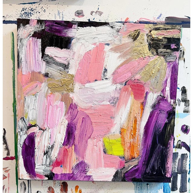 Textile "Arms Around a Memory" Original Abstract Expressionist Oil Painting by Monica Shulman For Sale - Image 7 of 7