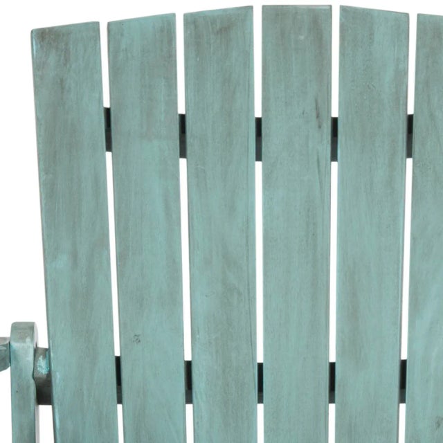 Outdoor Chair in Beach House Blue For Sale - Image 4 of 5