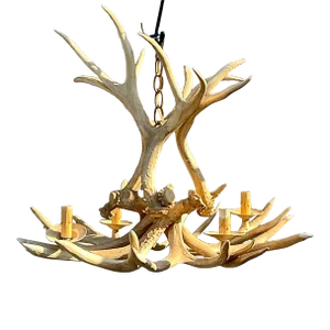 Vintage Boho Faux Antler Chandelier
