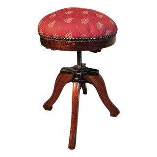Antique Adjustable Piano Stool in Mahogany, 1890s For Sale