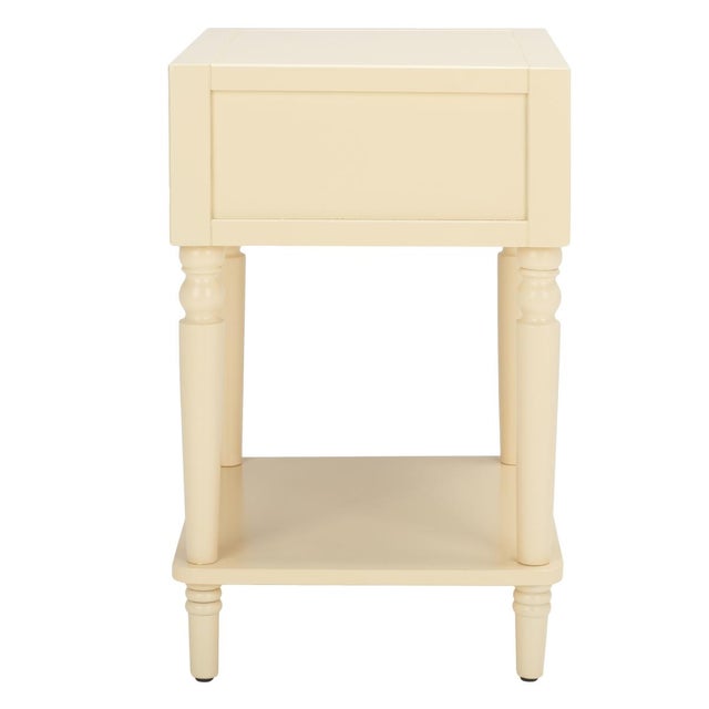 Siobhan Accent Table with Storage Drawer in Vanilla For Sale - Image 9 of 10