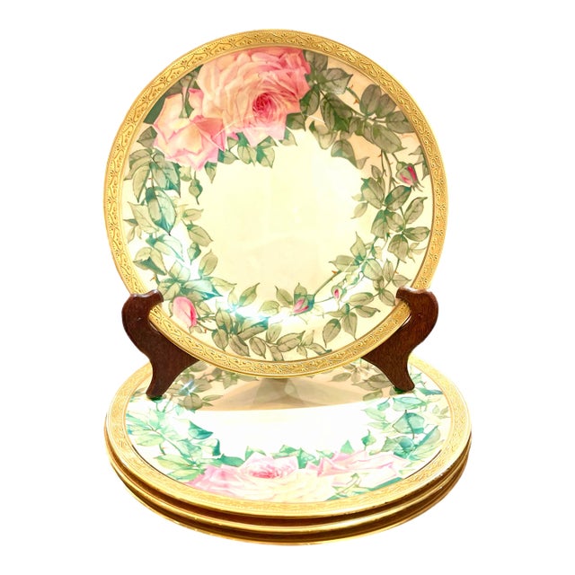 19th C. Minton Gilt Edge Charger Plates, Set of 4 For Sale