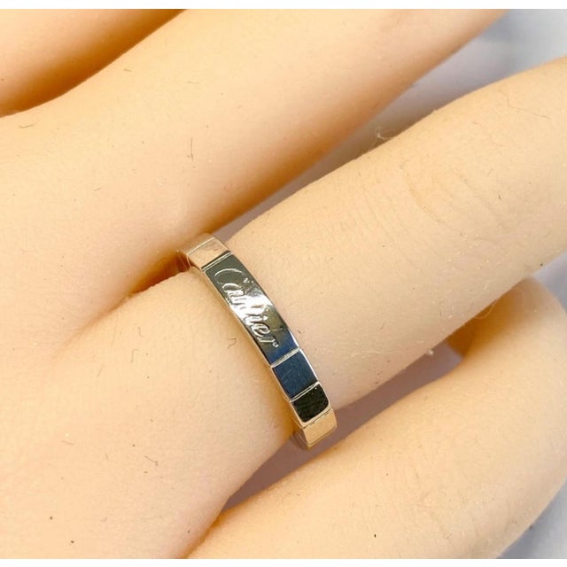 Vintage Vintage 3.25 MM Maillon Panthere Ring 18 Karat White Gold Size 5.75 For Sale - Image 9 of 9