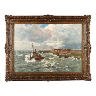 Andreas Dirks, Nordic Coastal Scene, Oil on Canvas For Sale