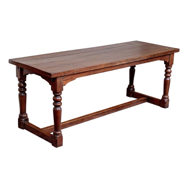 Antique English Oak Farmhouse Dining Table For Sale