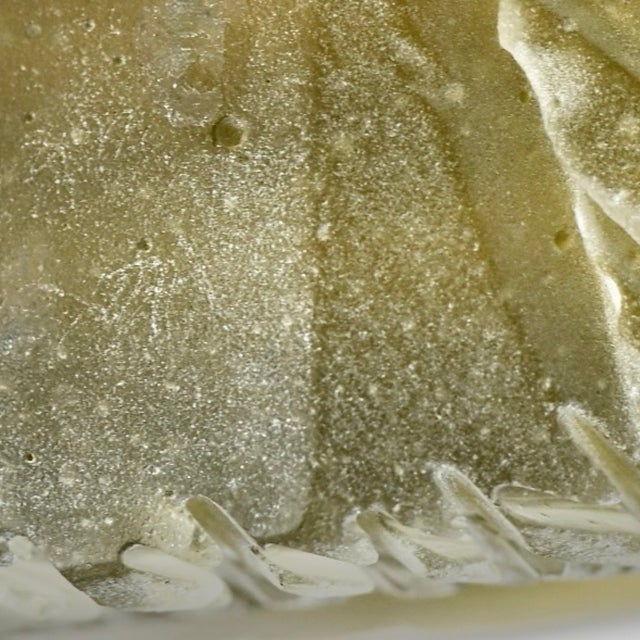 Abstract Glass Sculpture by Alex Gabriel Bernstein, Cast and Cut in Soft Yellow-Green Glass, 20" Tall For Sale - Image 11 of 12