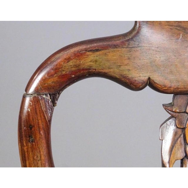 Four Antique Chinese Dining Chairs With Marble Inlay For Sale In New York - Image 6 of 8