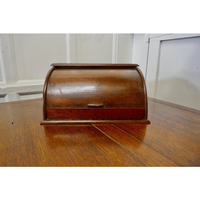 French Arts and Crafts oak stationary box with Tambour This very attractive French Box is made in Oak in the Arts and...