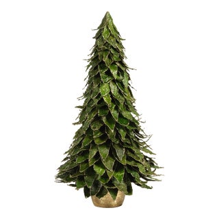 Natural Leaf Christmas Tabletop Tree on Pot, X-Large For Sale