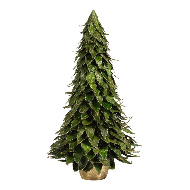 Natural Leaf Christmas Tabletop Tree on Pot, X-Large For Sale