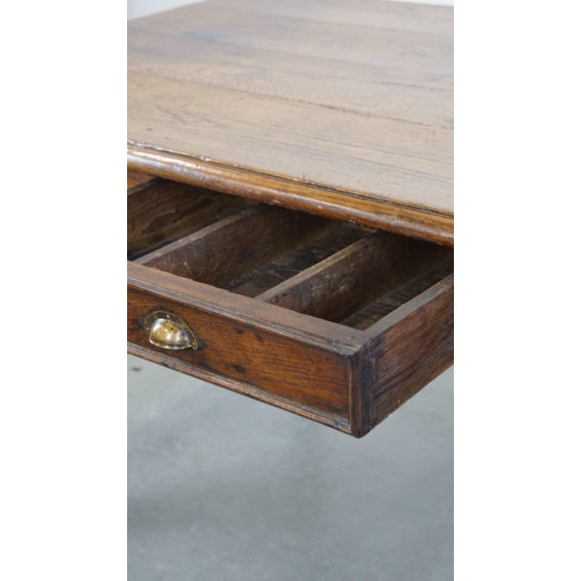Brown French Oak Dining Table with Drawers, Early 19th Century For Sale - Image 8 of 18