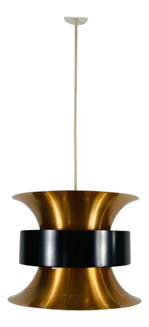 Danish Copper and Black Pendant Lamp, 1960s