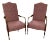 Late 20th Century Library Chairs in Pink Rose Damask by Sam Moore Furniture - A Pair For Sale