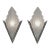 1930s French Art Deco Nickeled Bronze & Frosted Glass Cubist Wall Sconces by Degue - A Pair For Sale