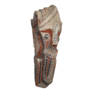 Huge Antique Carved Wood House Facade Singa Indonesia North Sumatra Batak Tribe For Sale