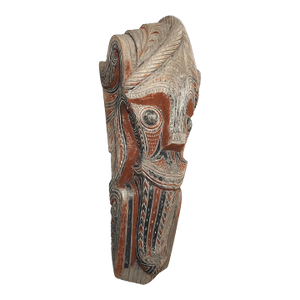 Huge Antique Carved Wood House Facade Singa Indonesia North Sumatra Batak Tribe