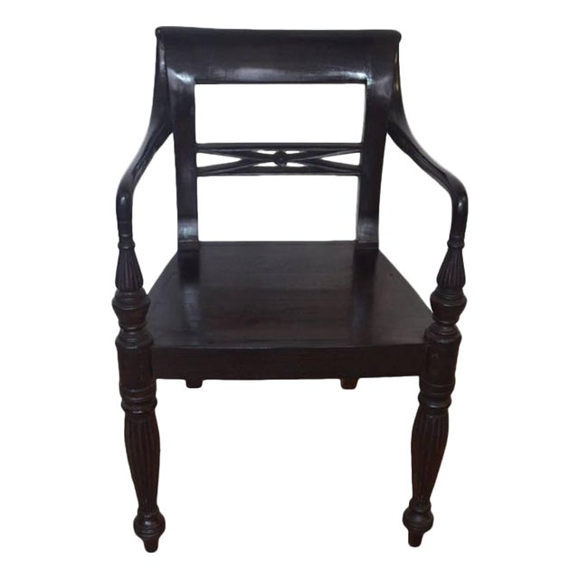 Andrianna Shamaris Espresso Colonial Chair For Sale