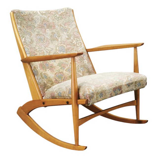 Boomerang Rocking Chair attributed to Holger Georg Jensen, Denmark, 1960s For Sale